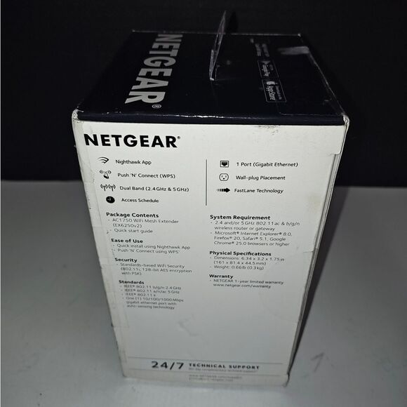 NETGEAR EX6250 AC1750 White Dual-Band Wi-Fi Mesh Range Extender - Picture 8 of 9